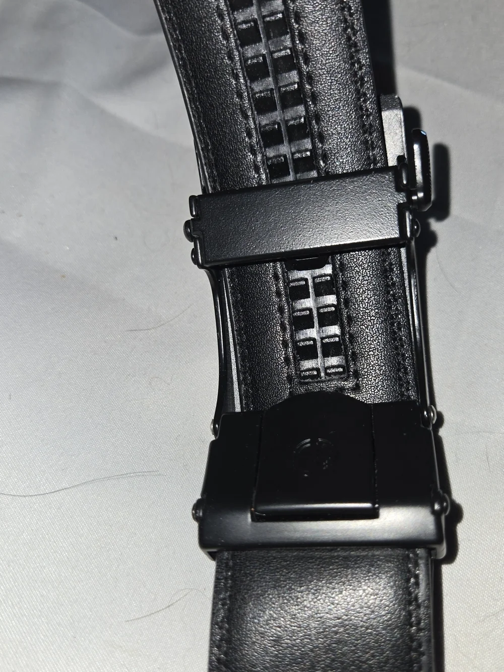 CR7 Cristiano Ronaldo Black Ratchet Belt Adjustable Track Belt Modern Buckle 42